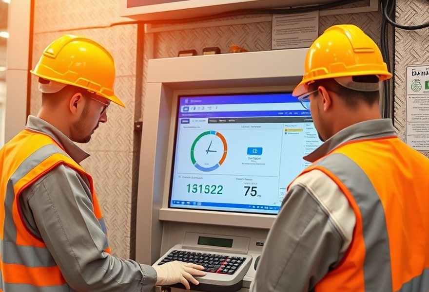 ATM in service at a bank branch